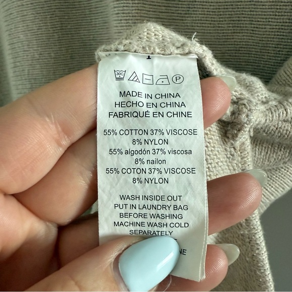 Michael Kors tan long crew neck cotton sweater - Small - Picture 3 of 3